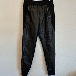 Vince Women’s Mixed Media Leather joggers. Black Size Small NWT